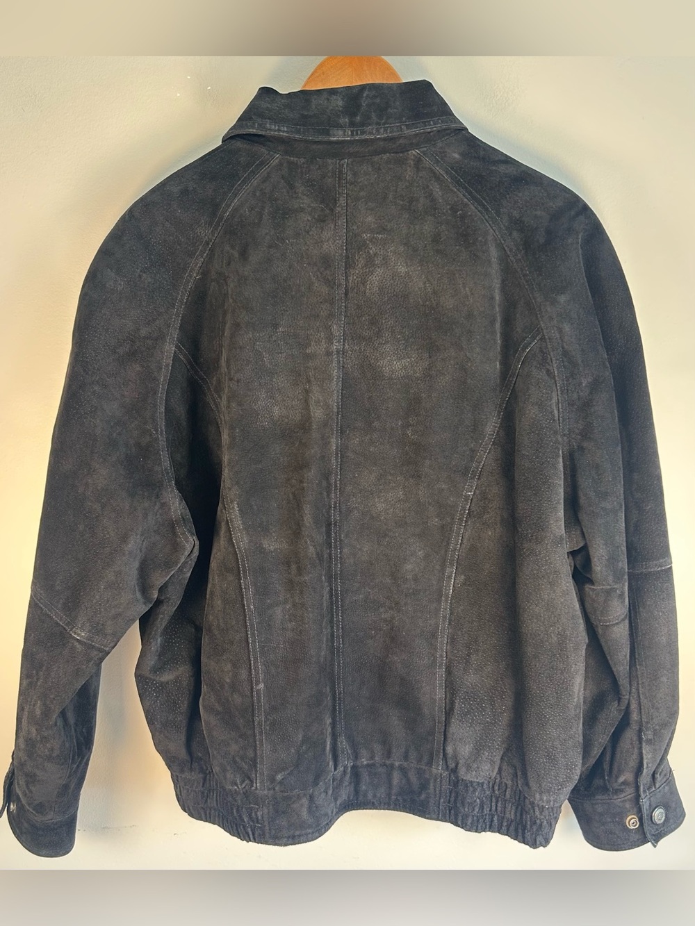 Danier Leather Men’s Suede Jacket Size M Zip Up Genuine Canada Black Bomber EUC - Picture 9 of 16